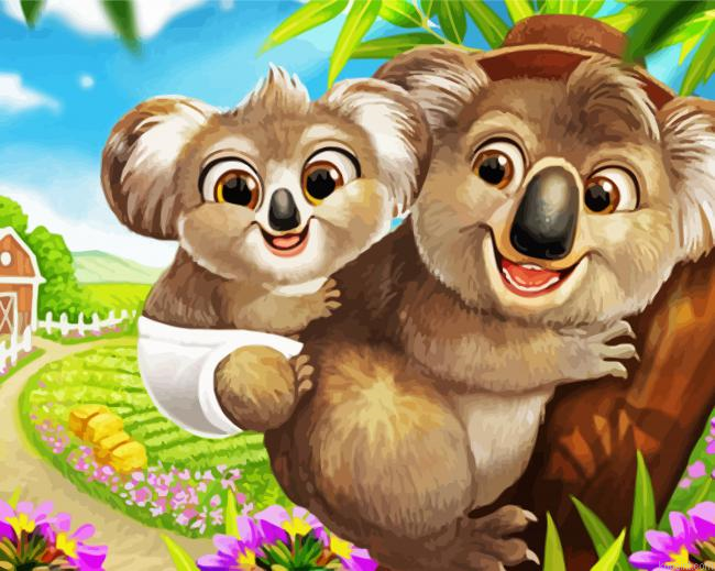 Cute Koalas Paint By Numbers