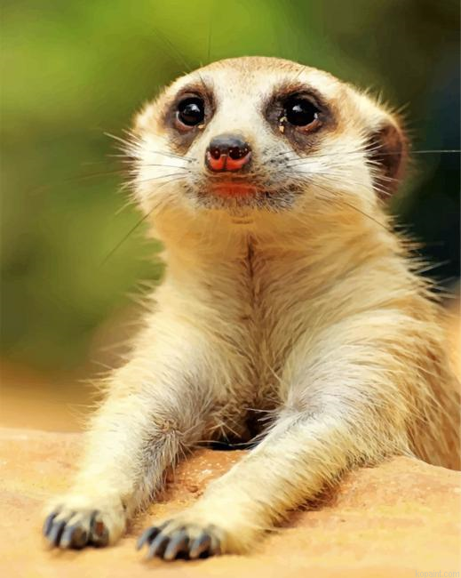 Cute Meerkat Animal Painting By Numberss.png