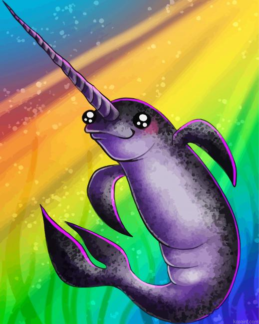 Cute Narwhal Art Paint By Numbers