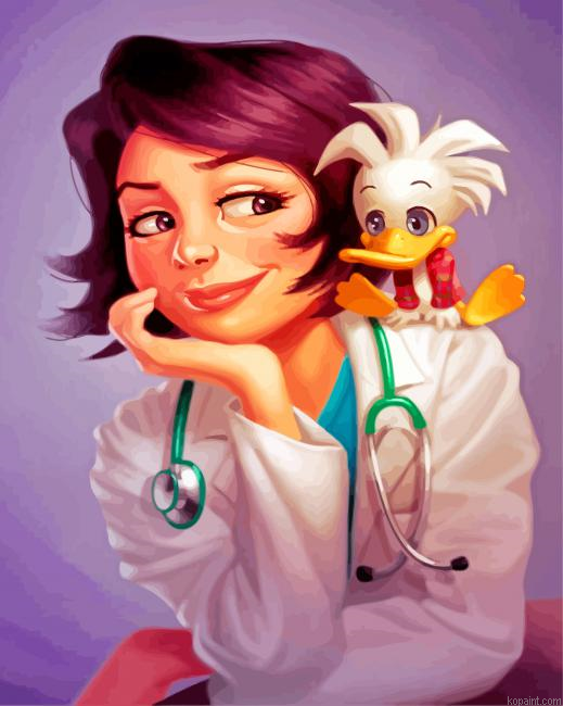 Cute Nurse Painting By Numberss.png