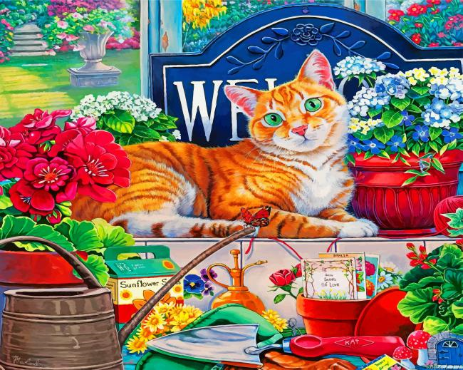Cute Orange Cat Painting By Numberss.png