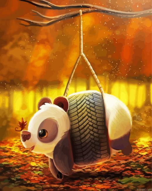 Cute Panda Art Painting By Numberss.png