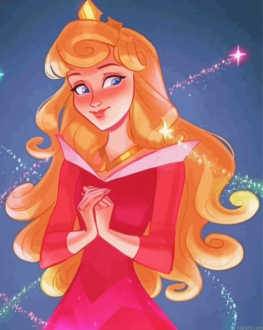Cute Princess Aurora Painting By Numberss.png
