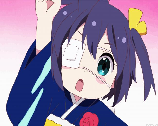 Cute Rikka Anime Girl Painting By Numberss.png