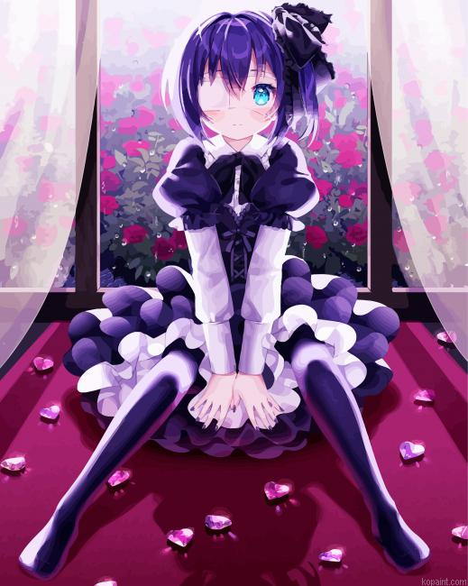 Cute Rikka Takanashi Anime Girl Painting By Numberss.png