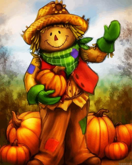 Cute Scarecrow Farmer Painting By Numberss.png