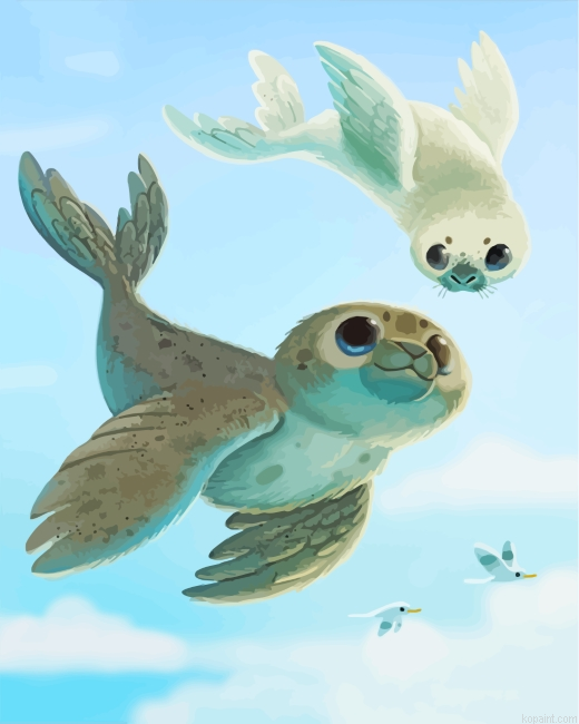 Cute Seals Paint By Numbers