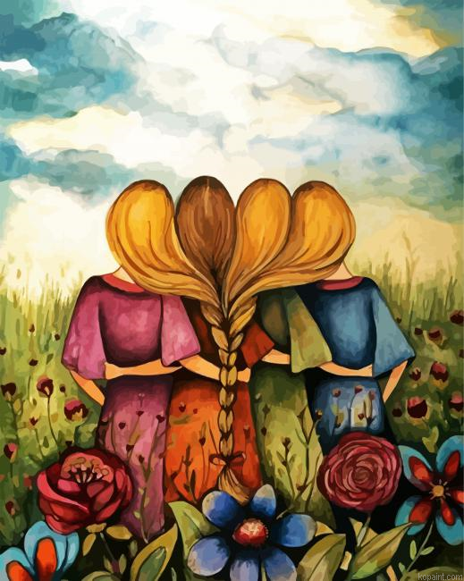 Cute Sisters Painting By Numberss.png