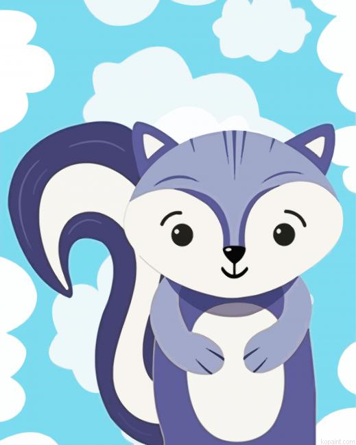 Cute Skunk Animals Painting By Numberss.png
