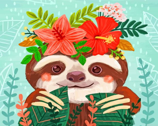 Cute Sloth Paint By Numbers