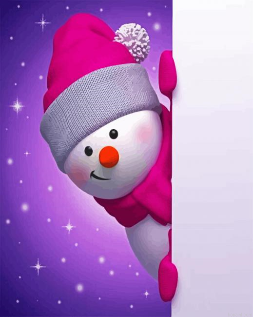 Cute Snowman Painting By Numberss.png