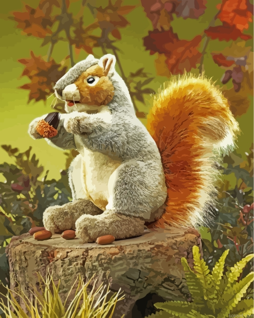 Cute Squirrel Painting By Numberss.png