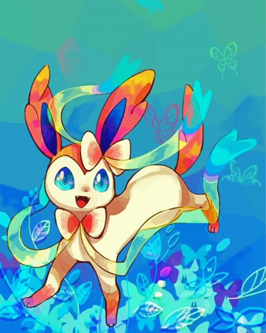 Cute Sylveon Anime Painting By Numberss.png
