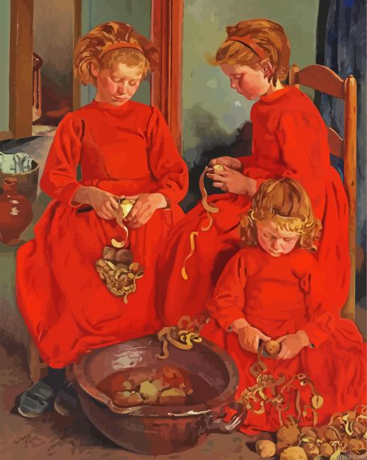 Cute Three Sisters Painting By Numberss.png