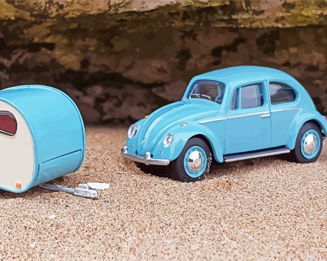 Cyan Car And Teardrop Painting By Numberss.png