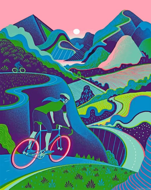 Cyclist Girl Illustration Painting By Numberss.png