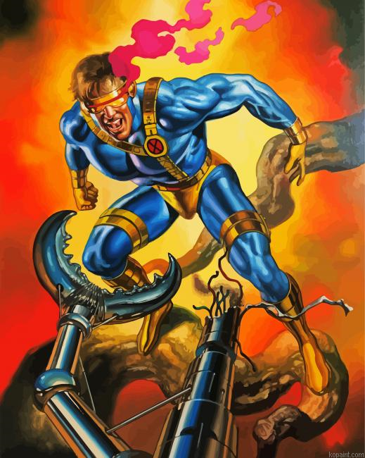 Cyclops X Men Superhero Painting By Numberss.png