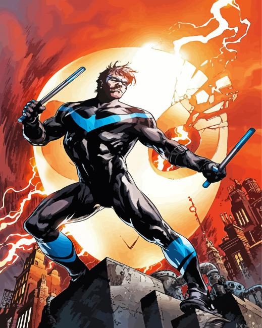 Dc Comic Nightwing Hero Painting By Numberss.png
