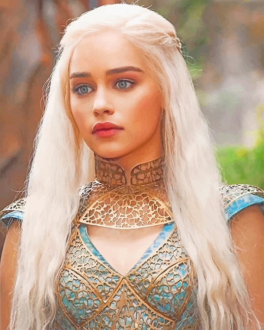 Daenerys Emilia Clarke Game Of Thrones New Painting By Numberss.png