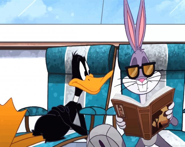 Daffy Duck And Bugs Bunny On Trip Painting By Numberss.png