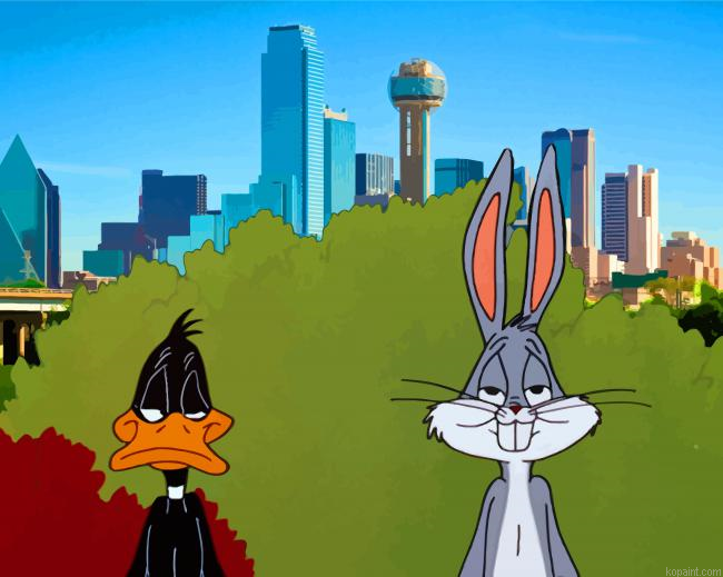 Daffy Duck And Bugs Bunny Painting By Numberss.png