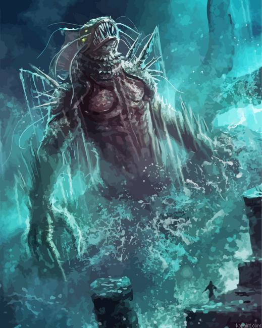 Dagon Monster Painting By Numberss.png
