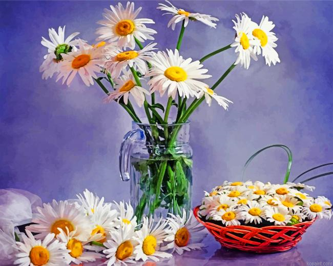Daisies Vase Painting By Numberss.png