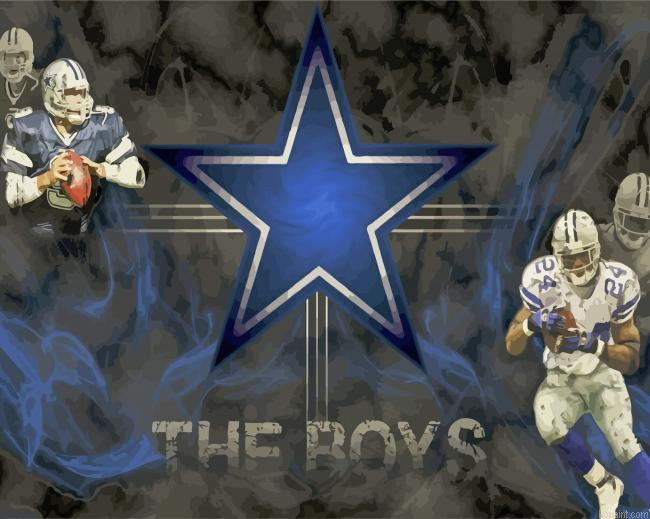 Dallas Cowboys Logo And Players Paint By Numbers