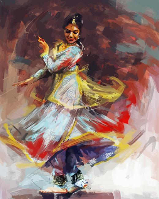 Dancing Indian Woman Painting By Numberss.png