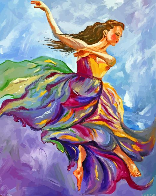 Dancing Woman Art Painting By Numberss.png