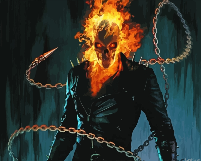 Dangerous Ghost Rider Painting By Numberss.png