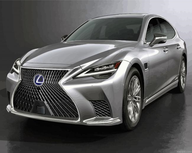 Dark Grey Lexus Car Painting By Numberss.png