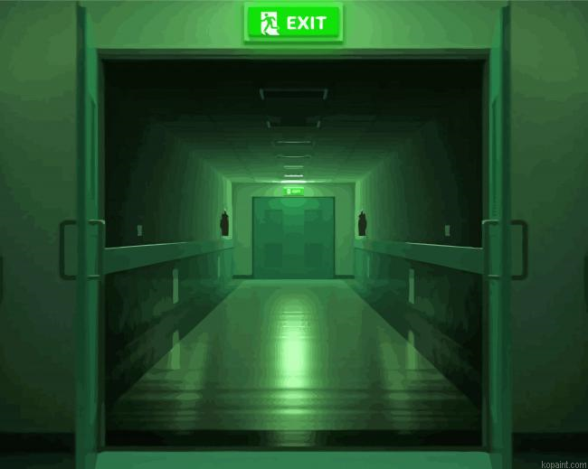 Dark Hospital Corridor Painting By Numberss.png