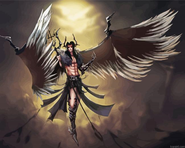Dark Male Angel Art Painting By Numberss.png