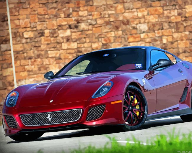 Dark Red Ferarri Painting By Numberss.png