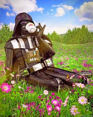 Darth Vader Drinking Coffee Painting By Numberss.png