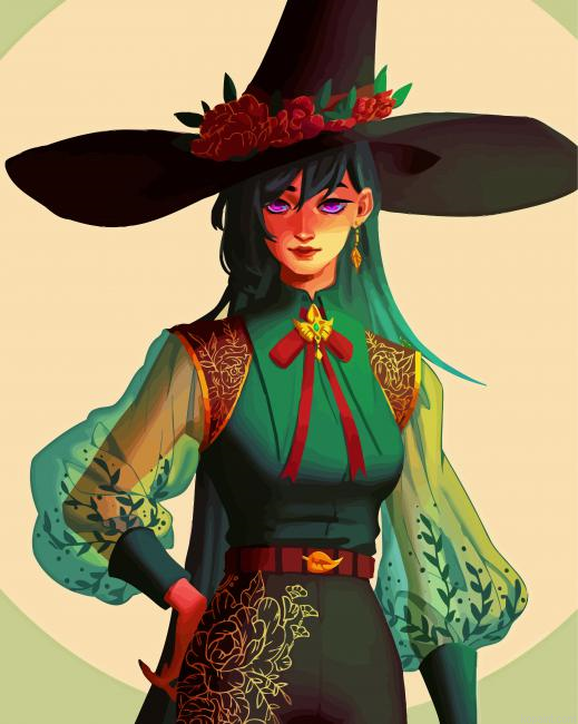 Dawn Green Witch Paint By Numbers
