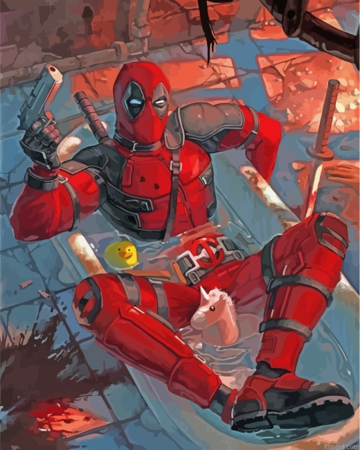 Deadpool Bathub Painting By Numberss.png