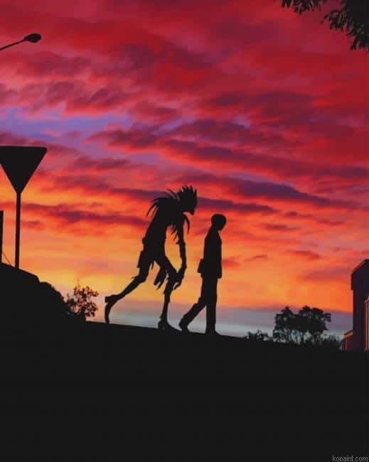 Death Note Ryuk Silhouette Painting By Numberss.png