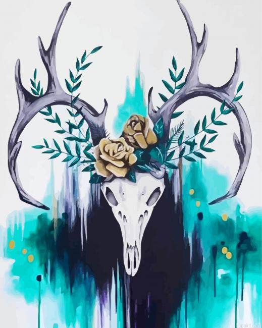 Deer Skull Illustration Painting By Numberss.png