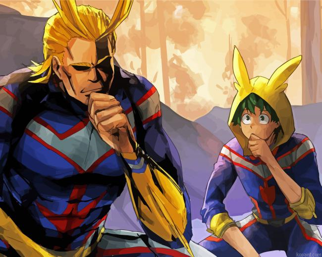 Deku And All Might Painting By Numberss.png