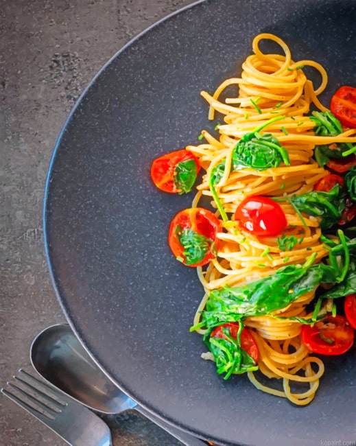 Delicious Pasta Food Painting By Numberss.png