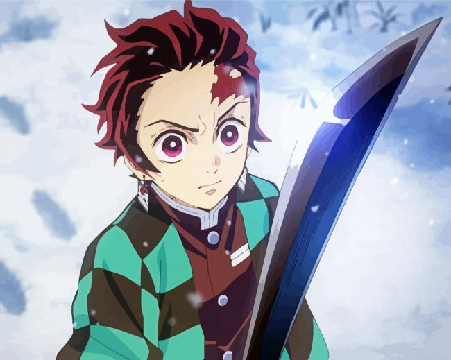 Demon Slayer Tanjiro Anime Painting By Numberss.png
