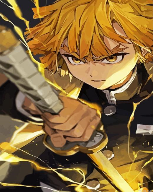 Demon Slayer Zenitsu Agatsuma Paint By Numbers.png