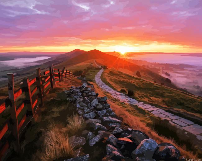 Derbyshire Uk Mam Tor Sunrise Painting By Numberss.png