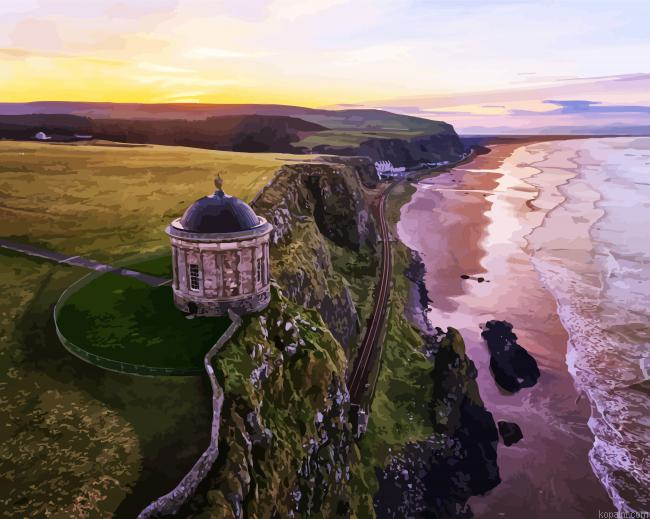 Derry Mussenden Temple Seascape Paint By Numbers.png
