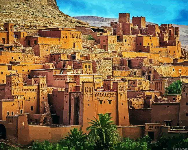 Desert Town In Morocco Painting By Numberss.png