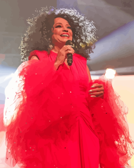 Diana Ross In Red Paint By Numbers