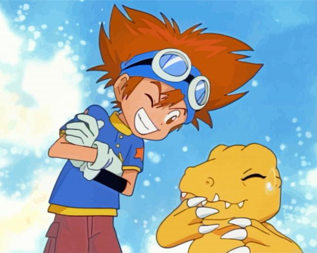 Digimon Tai Kamiya And Agumon Painting By Numberss.png