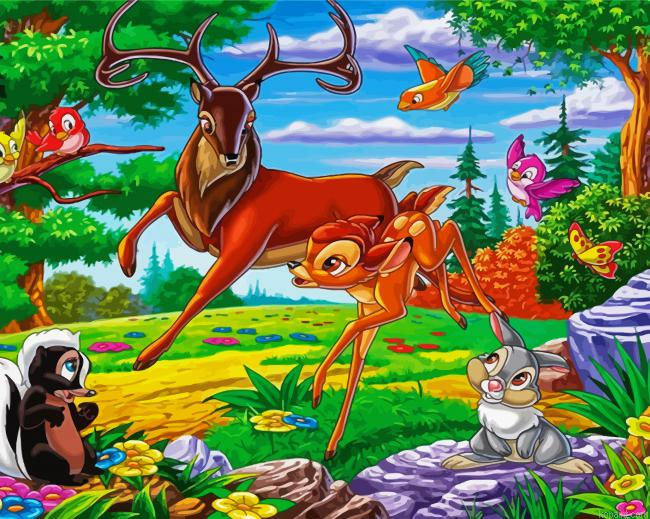 Disney Bambi And Friends Animation Painting By Numberss.png